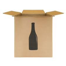 Caja para 6 Botellas de Vino - Cartón AB Kraft con Separador